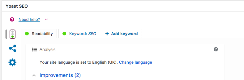 Yoast SEO Plugin Readability Tab