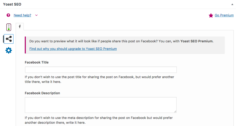 Yoast SEO Social Tab Facebook