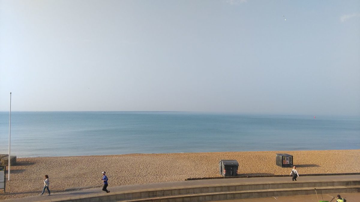 Brighton Sea Front Sandy Beach Overlooking the Sea