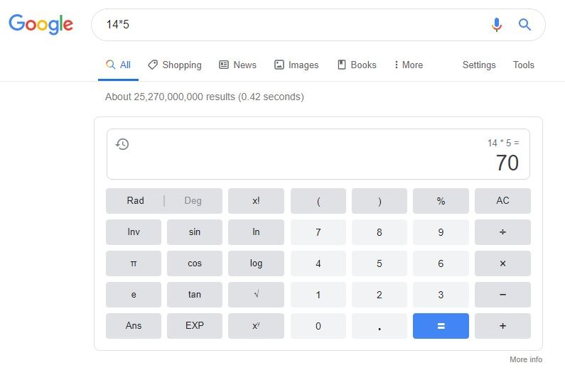 Google Calculator Snippet