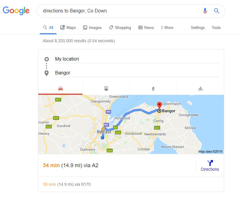 Google Directions Snippet