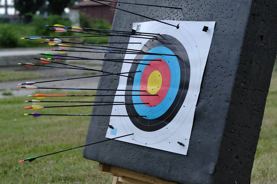 Arrow misses archery target