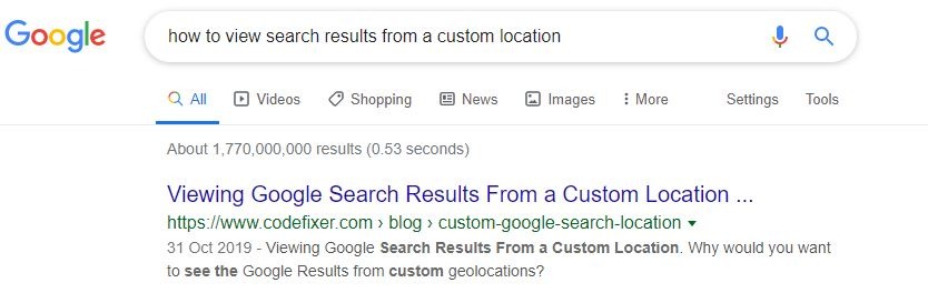 view search results without featured snippet