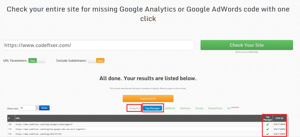 Google Analytics Checker