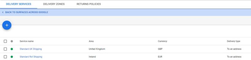 Google Merchant Center Delivery Services