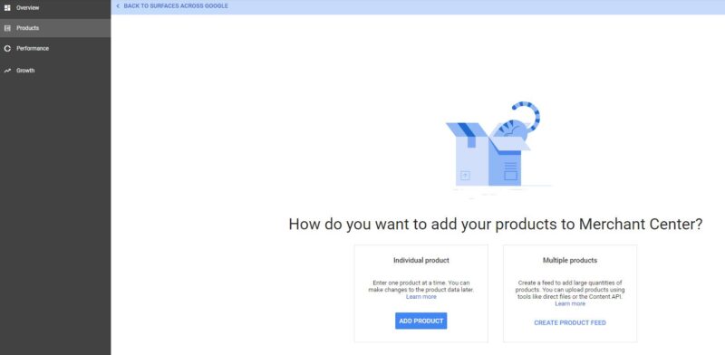 Google Merchant Center Add Products