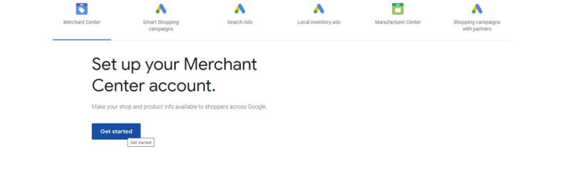 Google Merchant Center Create Account