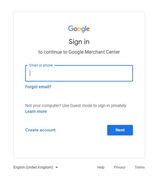 Google Merchant Center Sign In